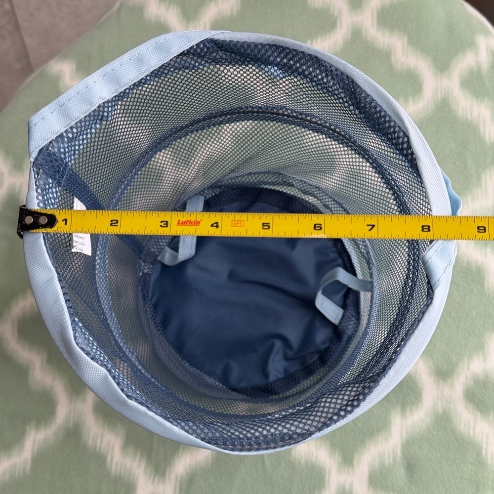 NEW Blue mesh Hanging Organizer with Mesh Pockets and mesh laundry tote - Picture 7 of 7
